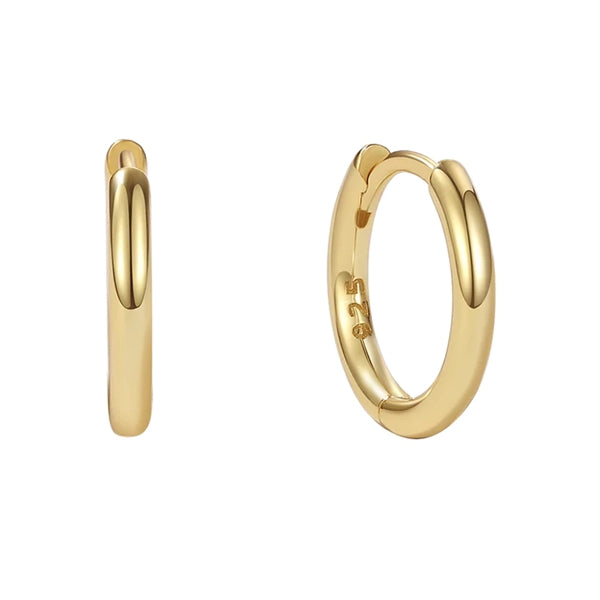 Basis creoler i 18 karat forgyldt sølv fra MerlePerle, 12,5 mm
